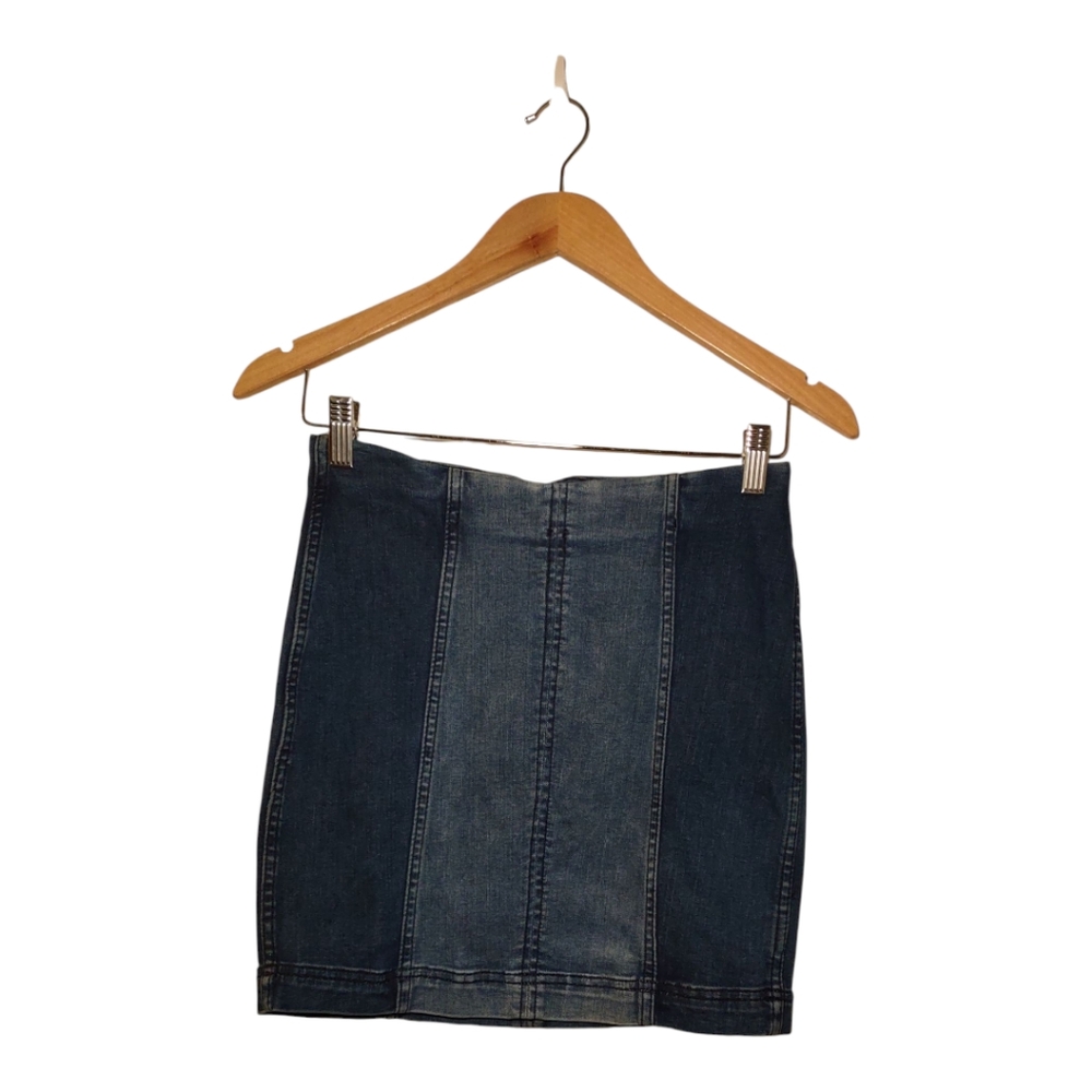 Free People Modern Femme Denim Mini Skirt With Zipper Size: 6